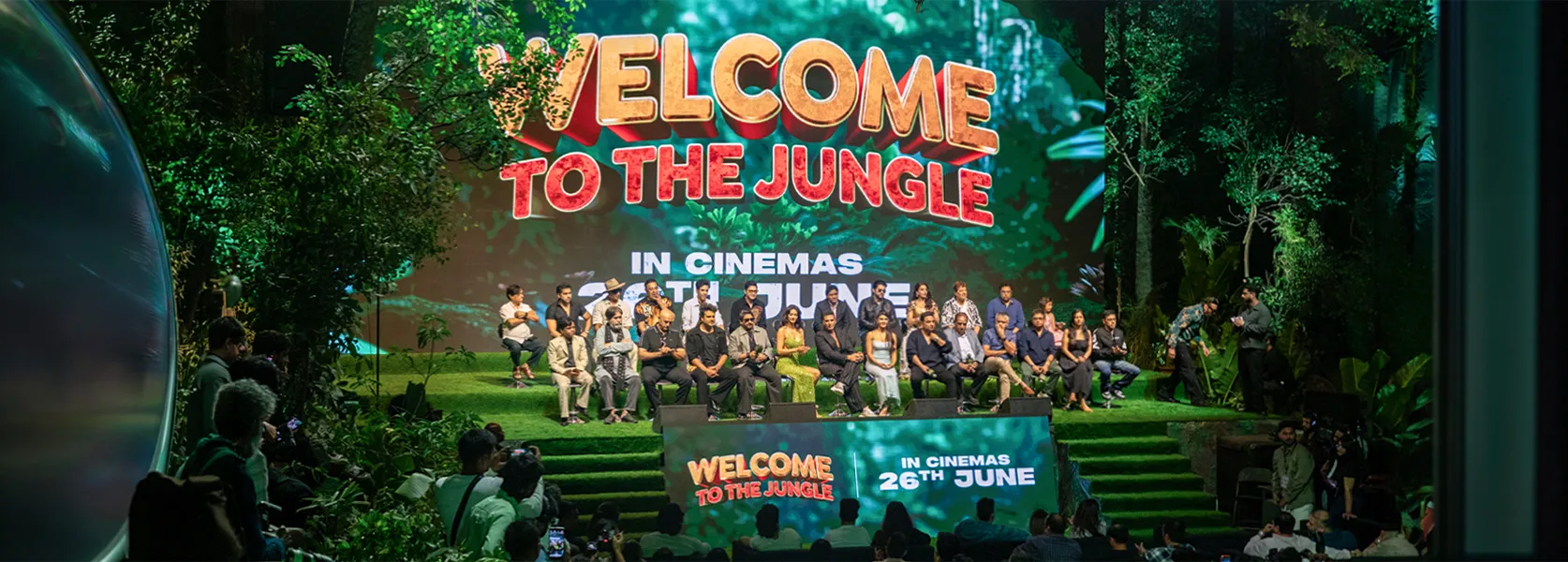Entertainment premiere stage prepared for press and guests
