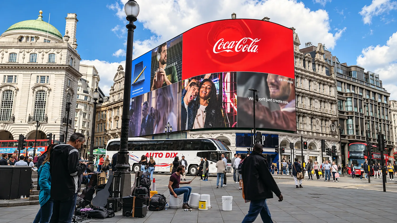 Piccadilly Lights landmark digital billboard in Piccadilly Circus London