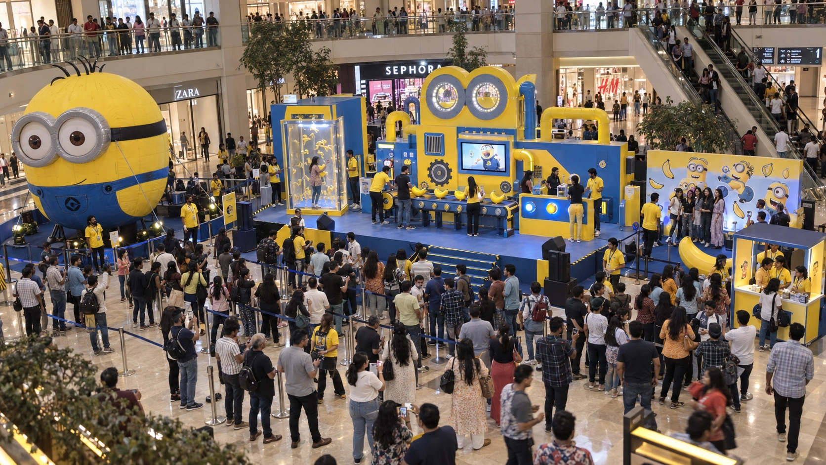 Experiential brand activation with live audience engagement