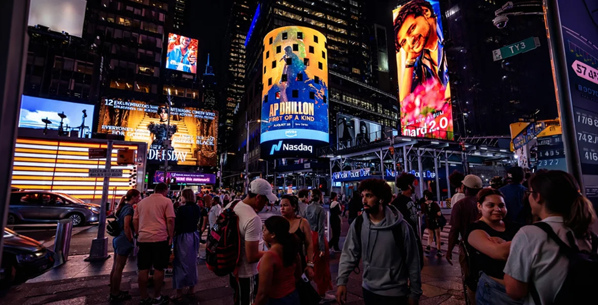 High-impact illuminated outdoor media across a city